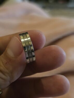 Triple Band Polished Silver Tone Ring